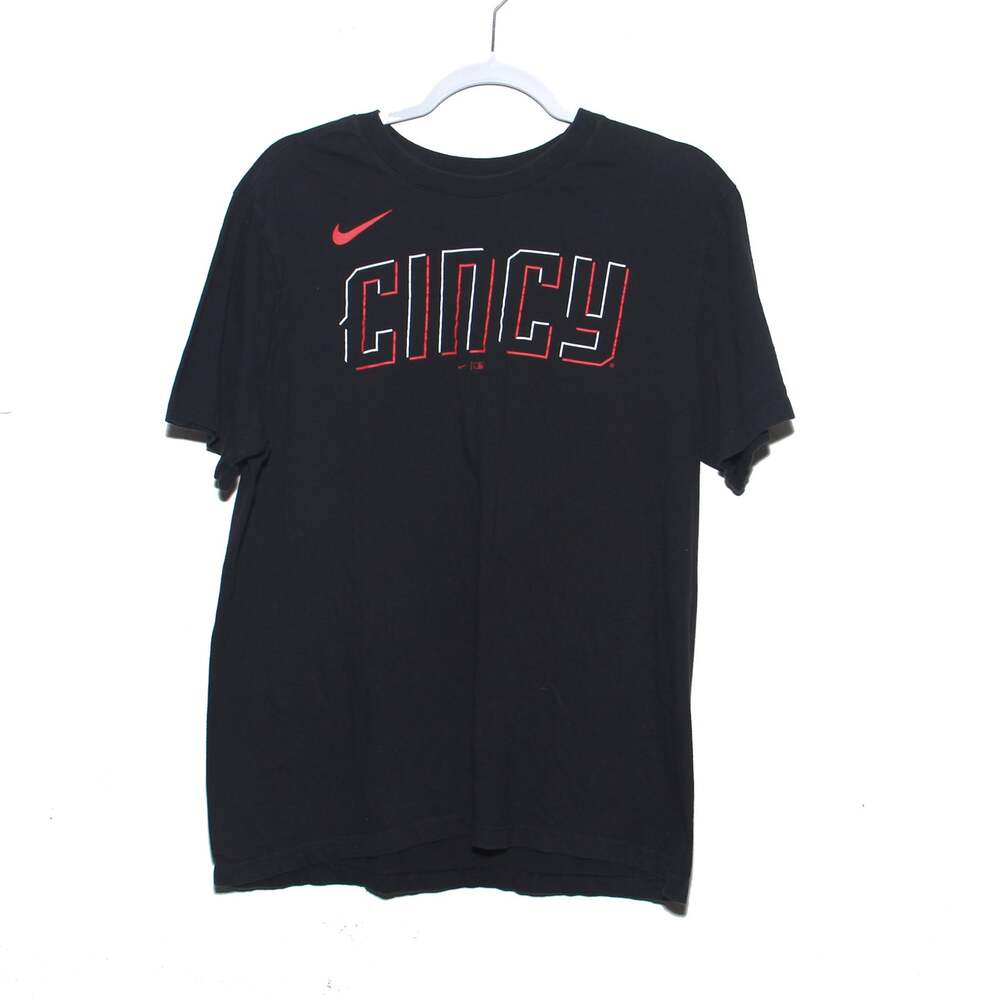 Nike Cincinnati Reds Tyler Stephenson 37 T-shirt Black Size Large Short Sleeve